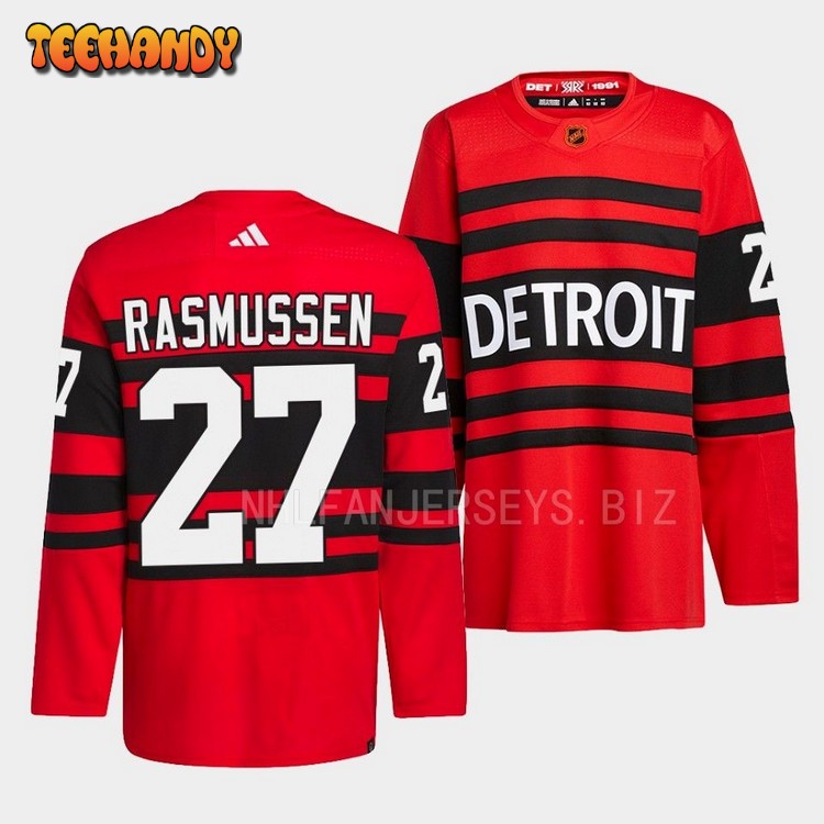 Detroit Red Wings Michael Rasmussen 2022 Reverse Red Jersey