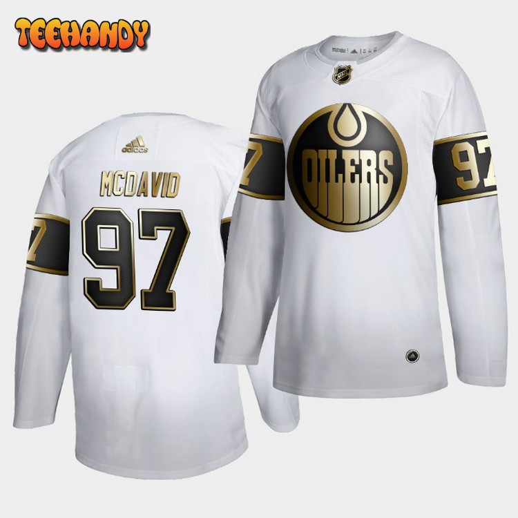 Edmonton Oilers Connor McDavid Golden Edition White Limited Jersey