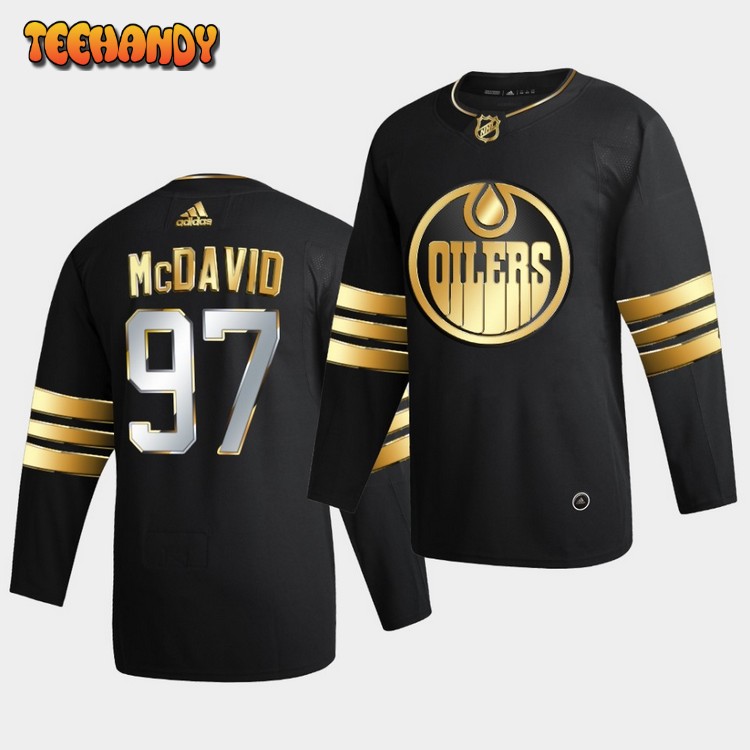 Edmonton Oilers Connor McDavid Golden Limited Black Jersey