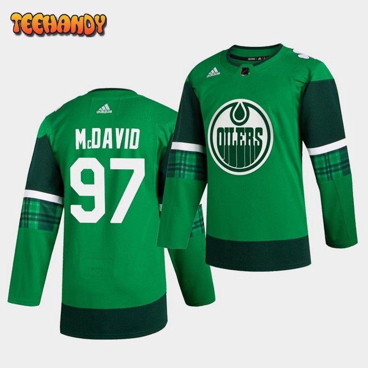 Edmonton Oilers Connor McDavid St. Patrick’s Day Green Player Jersey