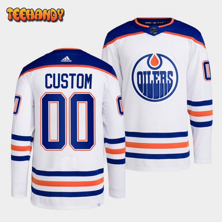 Edmonton Oilers Custom 2022-23 Away White Jersey