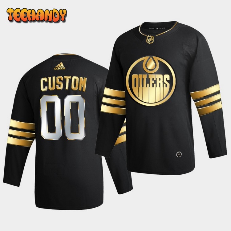 Edmonton Oilers Custom Golden Edition Limited Black Jersey