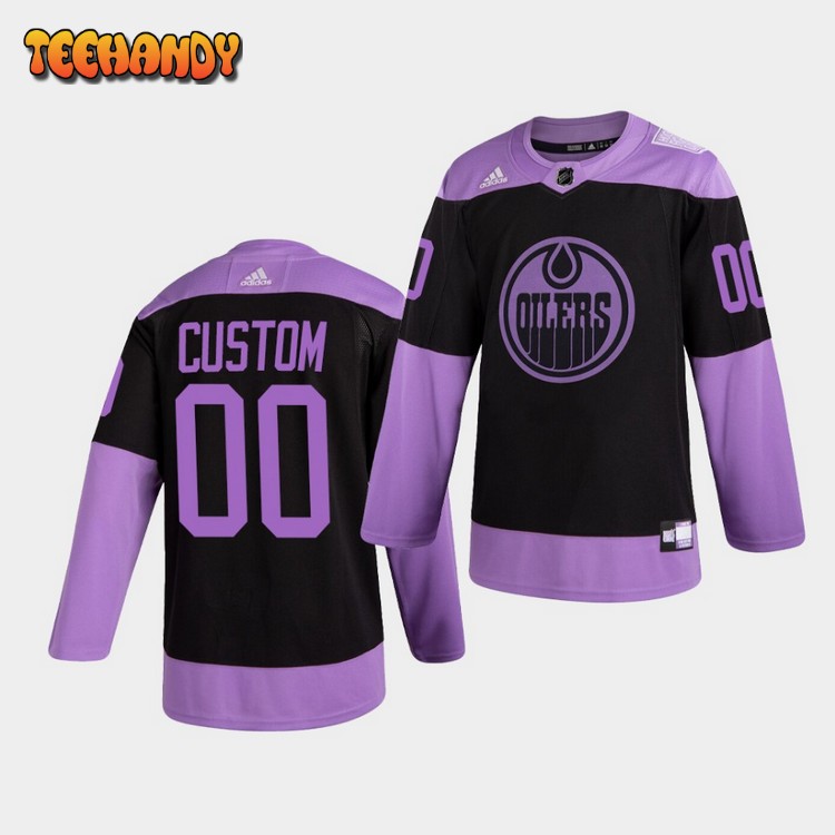 Edmonton Oilers Custom HockeyFightsCancer Purple Jersey
