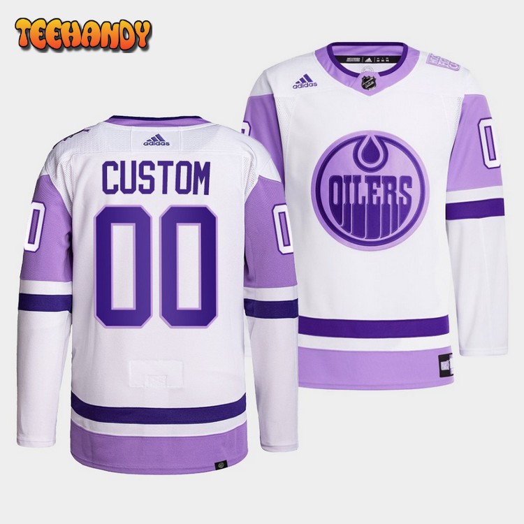Edmonton Oilers Custom HockeyFightsCancer White Jersey