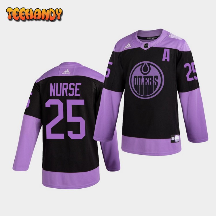 Edmonton Oilers Darnell Nurse HockeyFightsCancer Purple Jersey