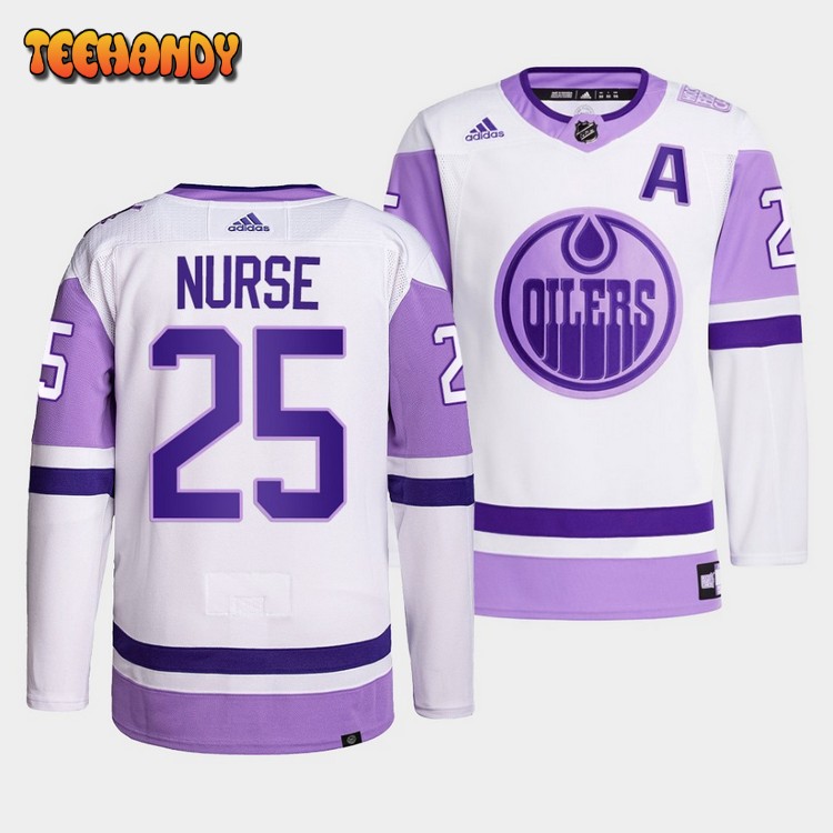 Edmonton Oilers Darnell Nurse HockeyFightsCancer White Jersey