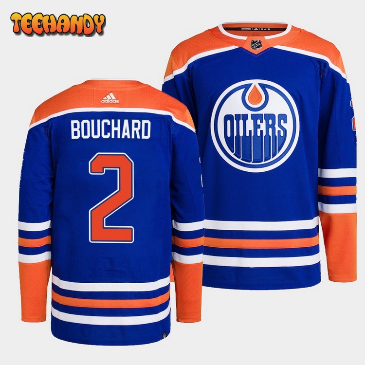 Edmonton Oilers Evan Bouchard 2022-23 Home Royal Jersey