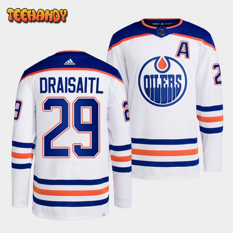 Edmonton Oilers Leon Draisaitl 2022-23 Away White Jersey