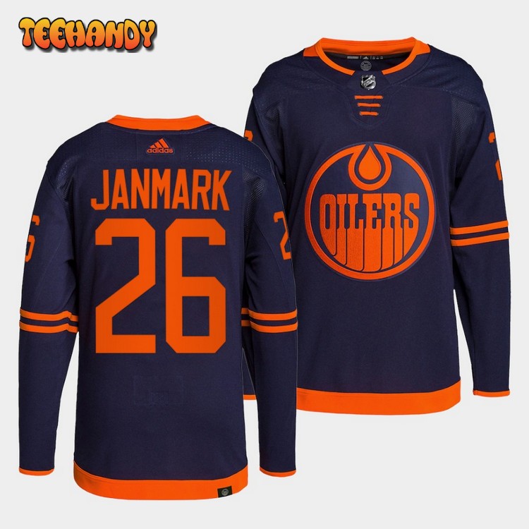 Edmonton Oilers Mattias Janmark Alternate Navy Jersey