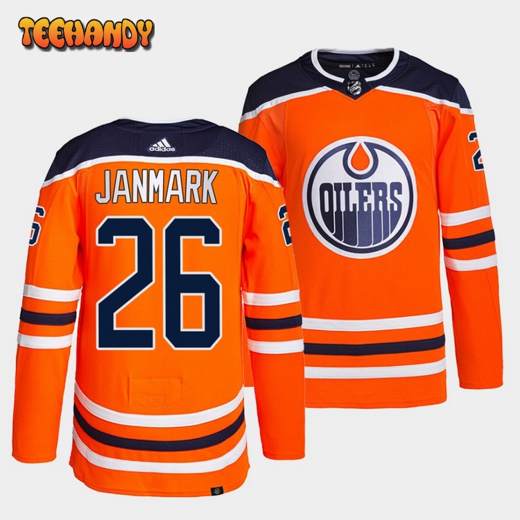 Edmonton Oilers Mattias Janmark Home Orange Jersey