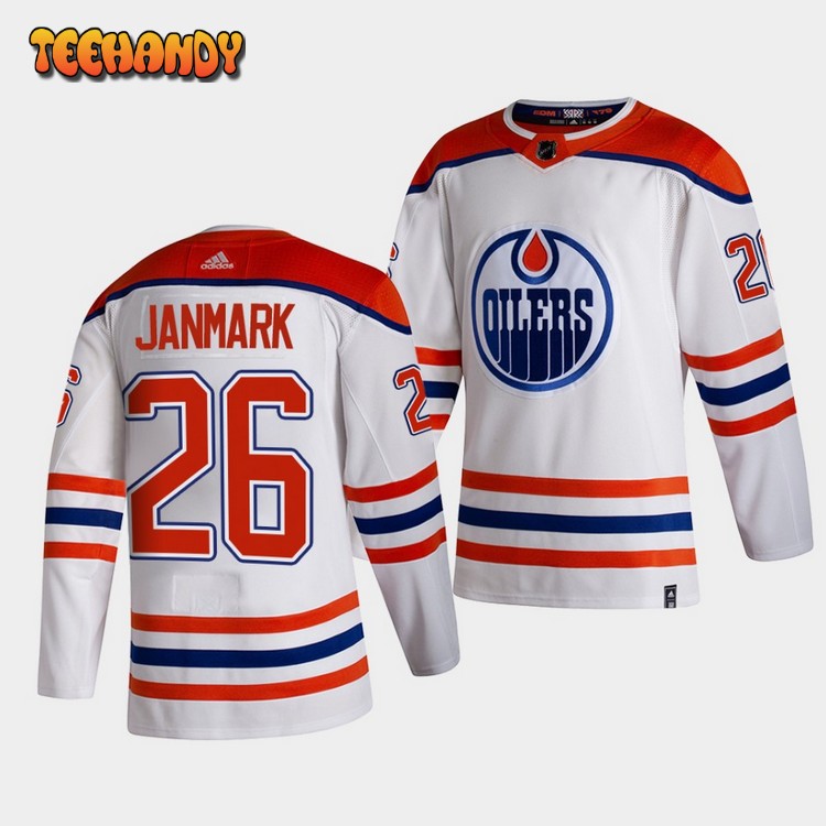 Edmonton Oilers Mattias Janmark Reverse White Jersey