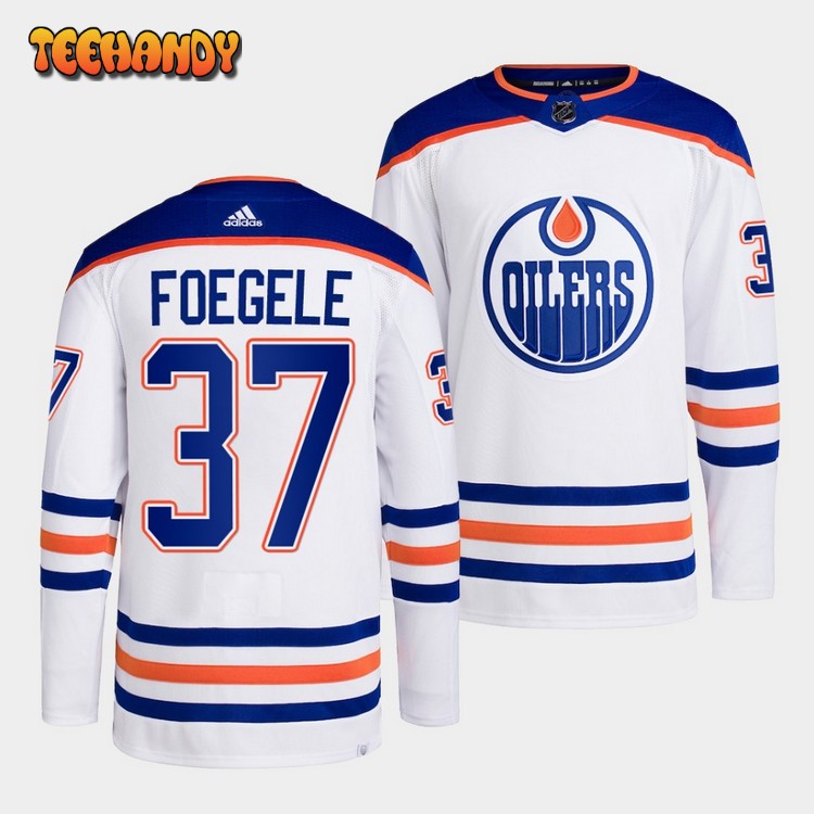 Edmonton Oilers Warren Foegele 2022-23 Away White Jersey