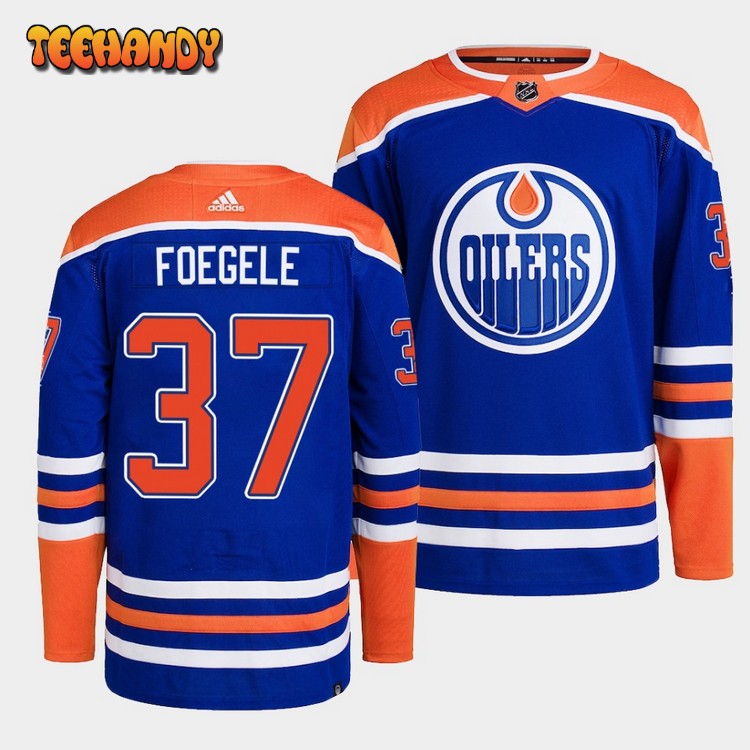 Edmonton Oilers Warren Foegele 2022-23 Home Royal Jersey