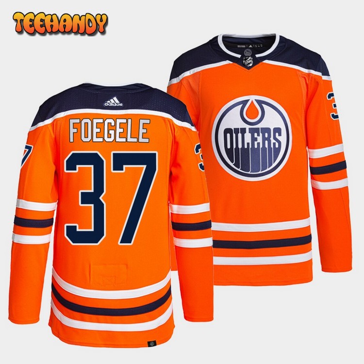 Edmonton Oilers Warren Foegele Home Orange Jersey