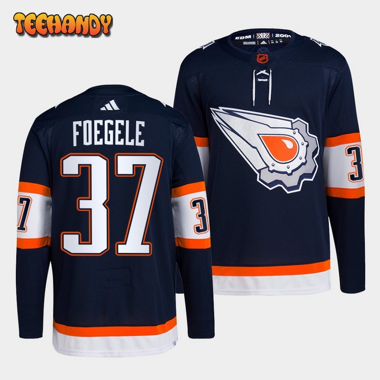 Edmonton Oilers Warren Foegele Reverse Navy Jersey