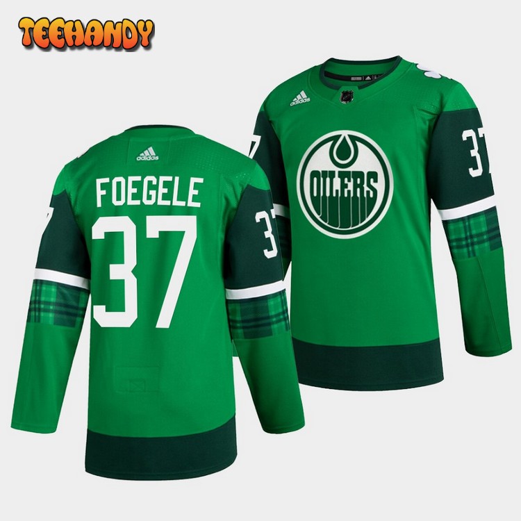 Edmonton Oilers Warren Foegele St. Patrick Green Jersey