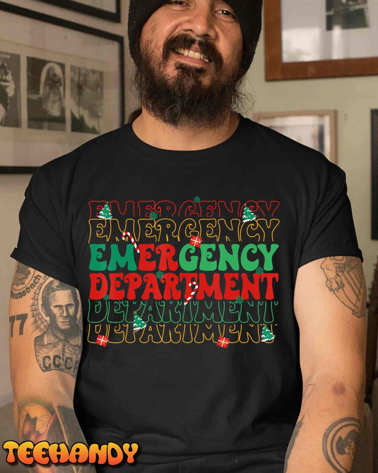 Emergency Department Christmas ED Er Nurse Crew Women T-Shirt