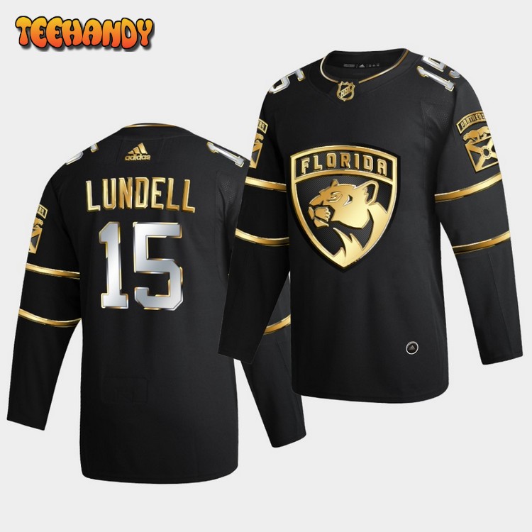 Florida Panthers Anton Lundell 2020-21 Golden Edition Black Jersey
