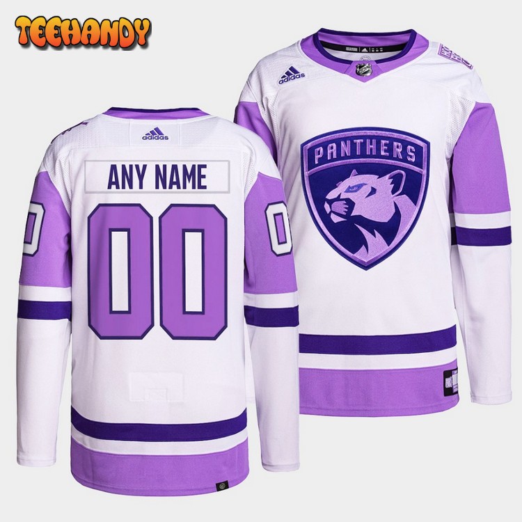 Florida Panthers Custom HockeyFightsCancer White Purple Jersey