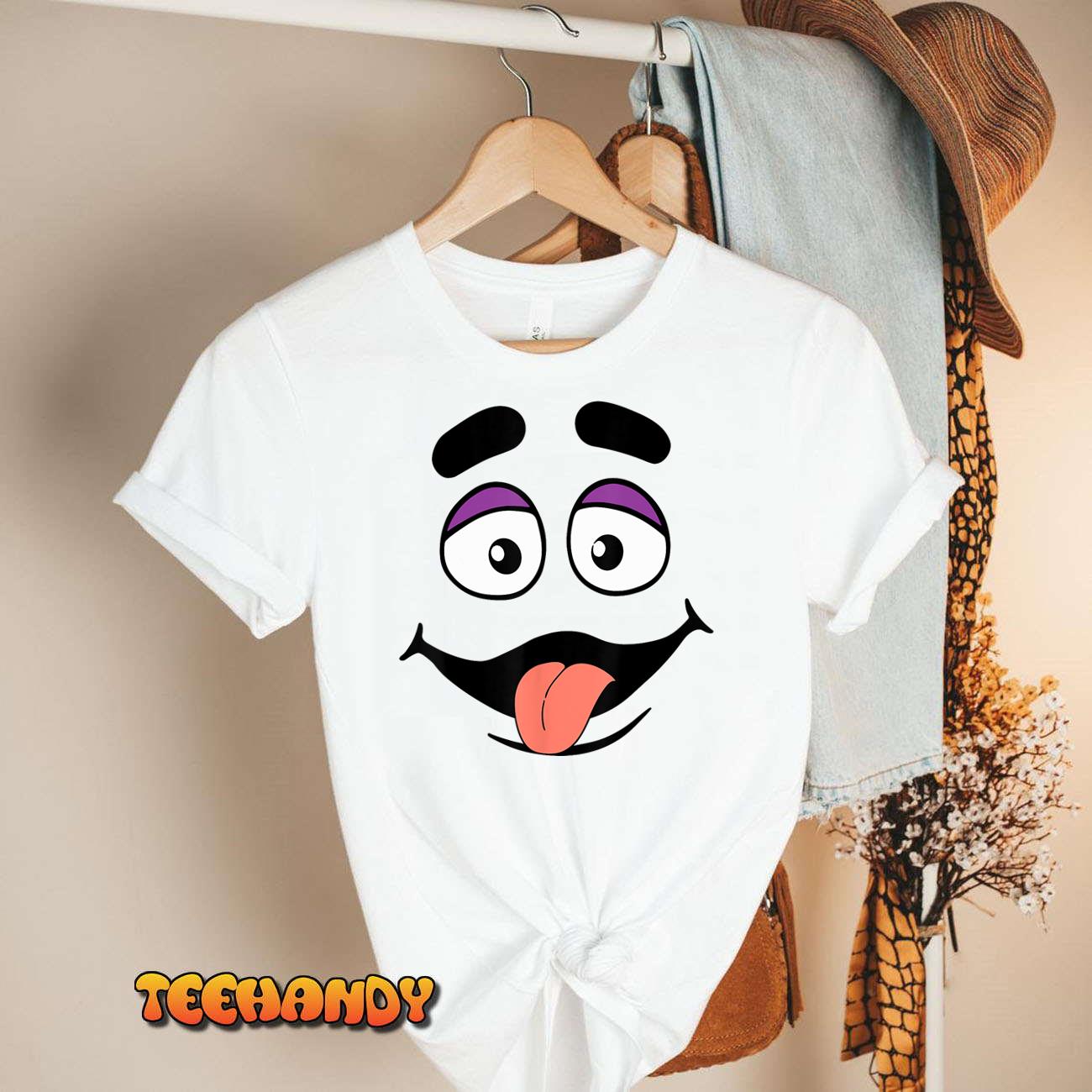 Funny Grimace Face Cartoon Face Expression Humor Tongue Out T-Shirt