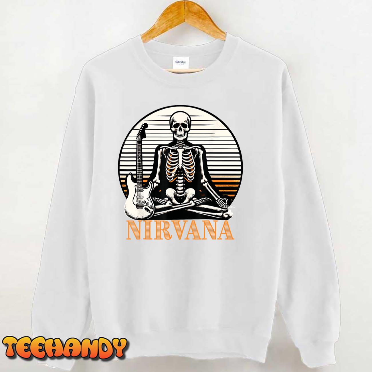 Funny Nirvana Guitar Skeleton Music Lovers Guitarist T-Shirt