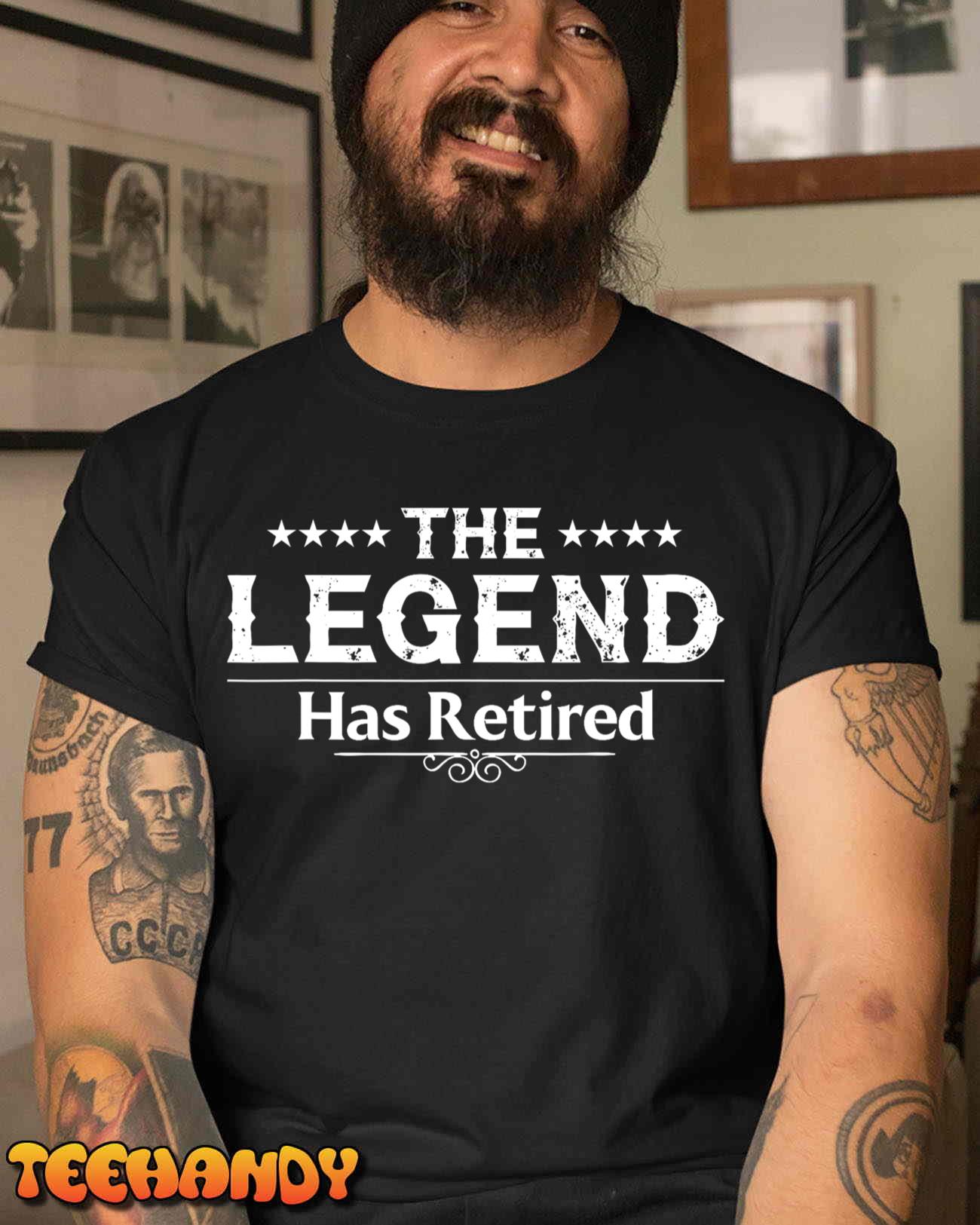 Funny The Legend Has Retired Art For Men Women Retirement T-Shirt