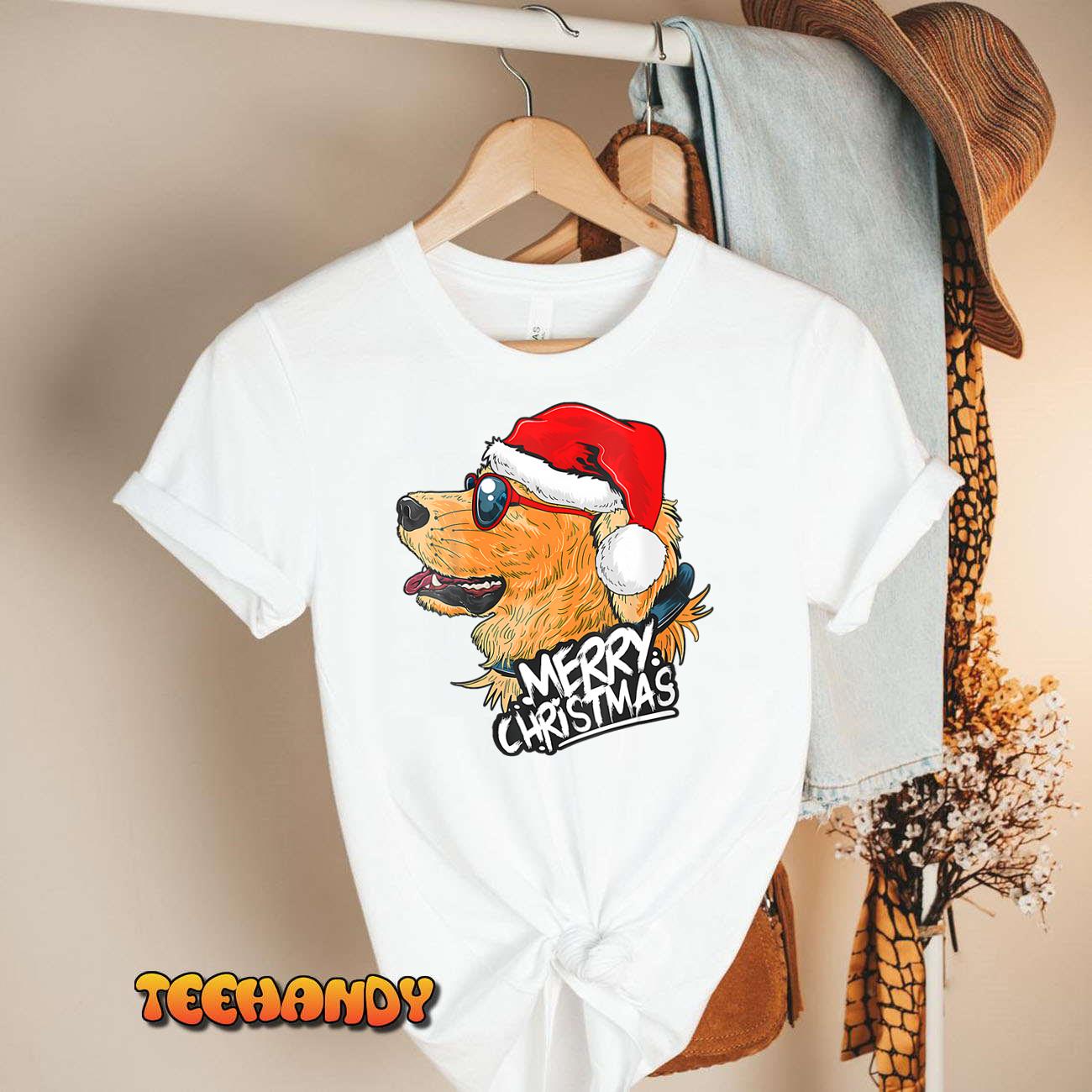 Golden Retriever Christmas Sweater Santa Xmas Dog Christmas T-Shirt