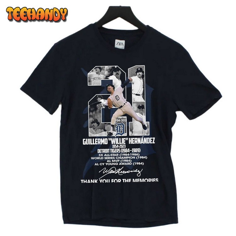 Guillermo Willie Hernandez 1954 – 2023 Detroit Tigers Thank You For The Memories T-shirt