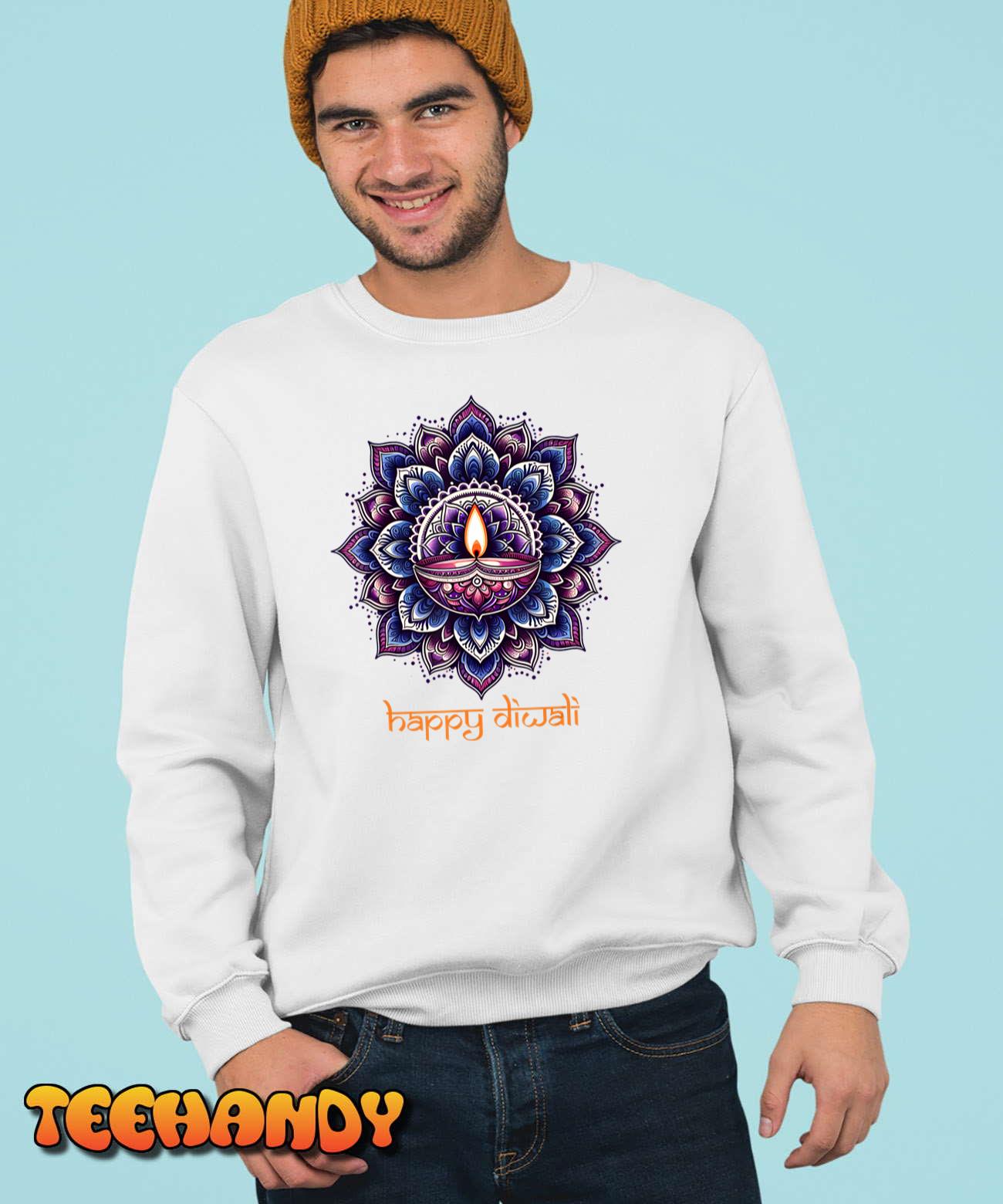 Happy Diwali Diya Oil Lamp Deepavali Festival of Lights T-Shirt