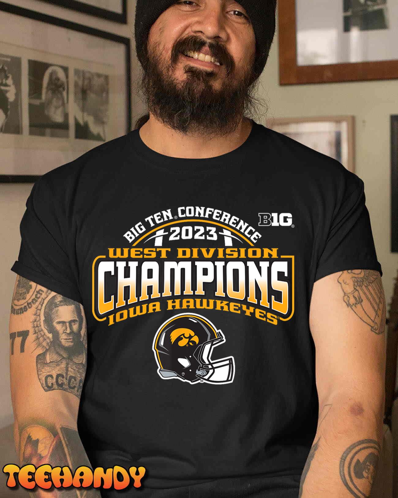 Iowa Hawkeyes Big Ten Champs 2023 Division Football Helmet T-Shirt