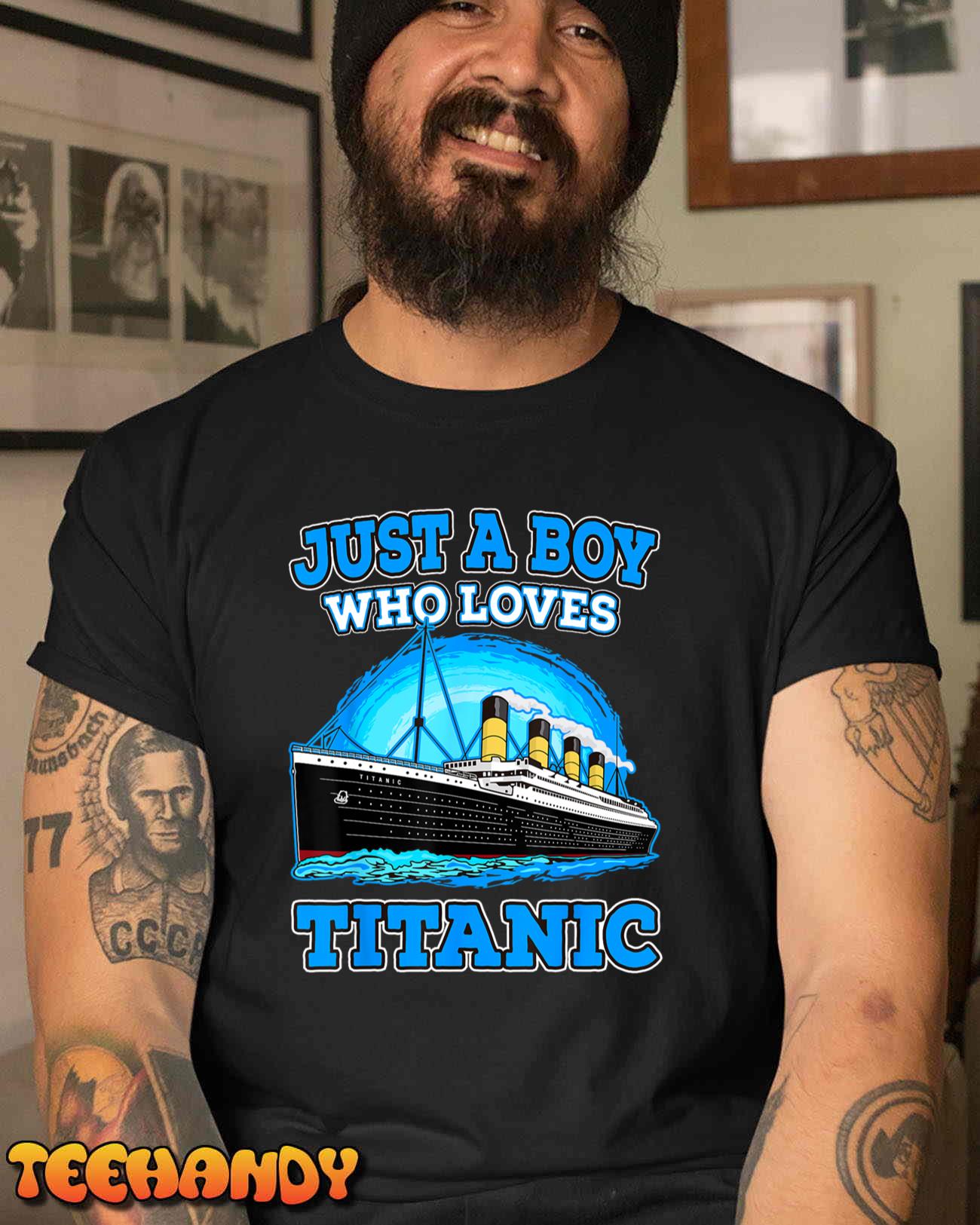 Just A Boy Who Loves Titanic Vintage Ship Titanic Lovers T-Shirt