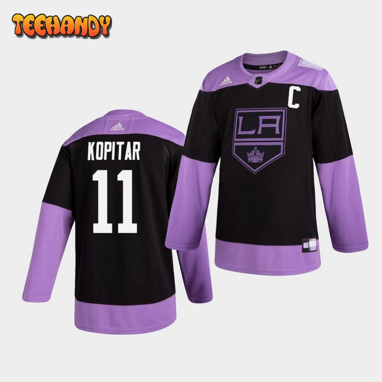 Los Angeles Kings Anze Kopitar Hockey Fights Cancer Practice Black Jersey