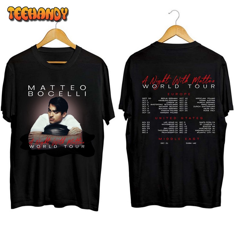 Matteo Bocelli – A Night with Matteo World Tour 2023 T Shirt Sweatshirt