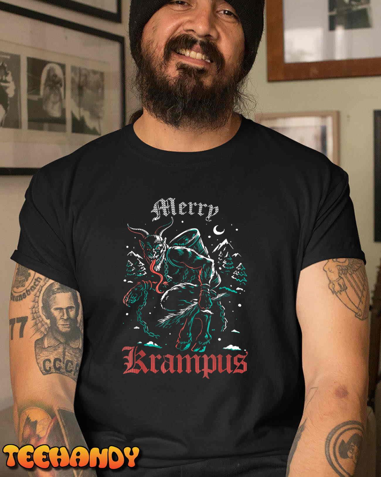 Merry Krampus Christmas Xmas Horror Ugly Sweater Evil Pajama T-Shirt