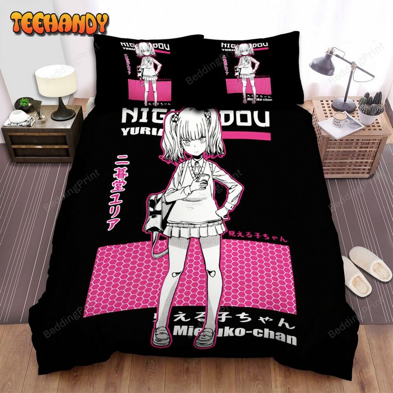 Mieruko-Chan Yuria Niguredou Black Pink Spread Bedding Sets