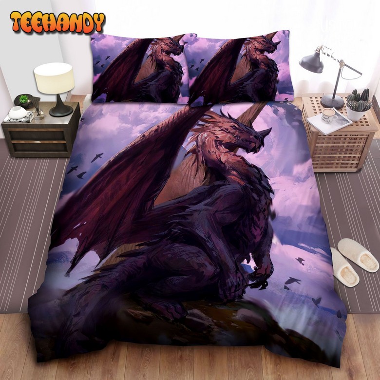 Mighty Dragon Standing Bed Sheets Duvet Cover Bedding Sets