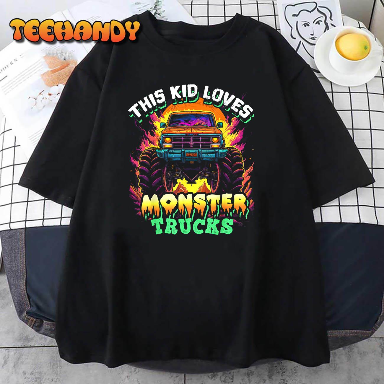 Monster Truck for Toddlers, Kids Monster Truck Vintage Retro T-Shirt