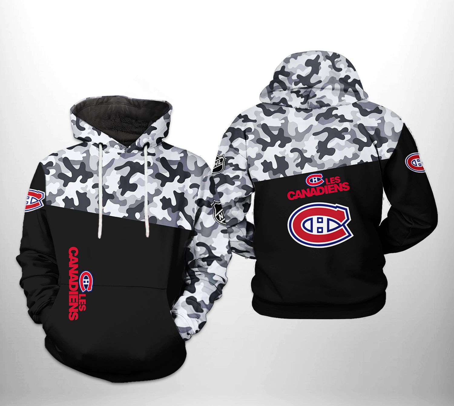 Montral Canadiens NHL Camo Veteran 3D Printed Hoodie