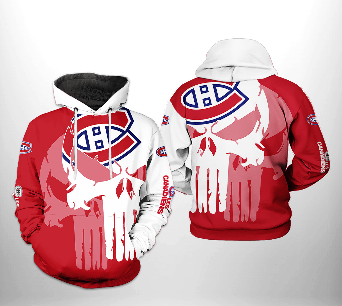 Montral Canadiens NHL Team Skull 3D Printed Hoodie