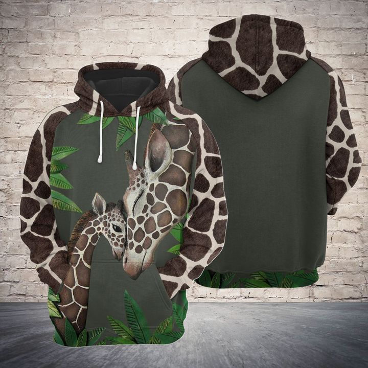 Mothers Love Giraffe 3D Printed Hoodie Zipper Hoodie