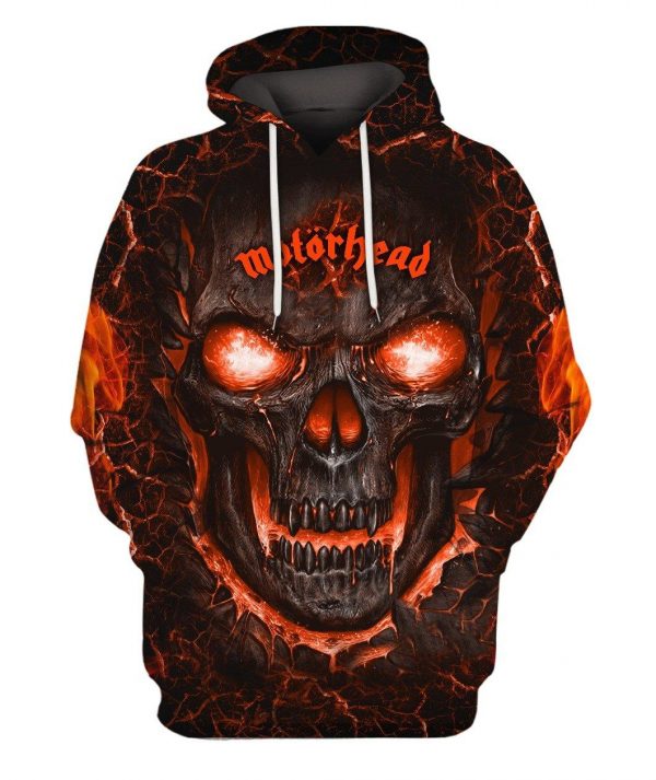 Motrhead Lava Skull 3D Printed Hoodie Zipper Hoodie