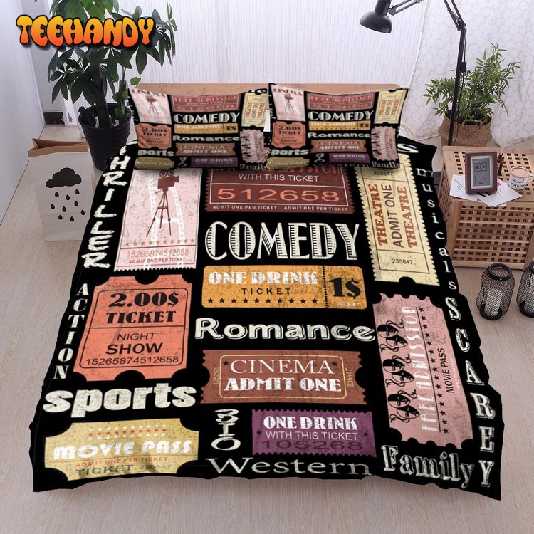 Movie Tickets Collection Cotton Bed Sheets Spread Comforter Bedding Sets