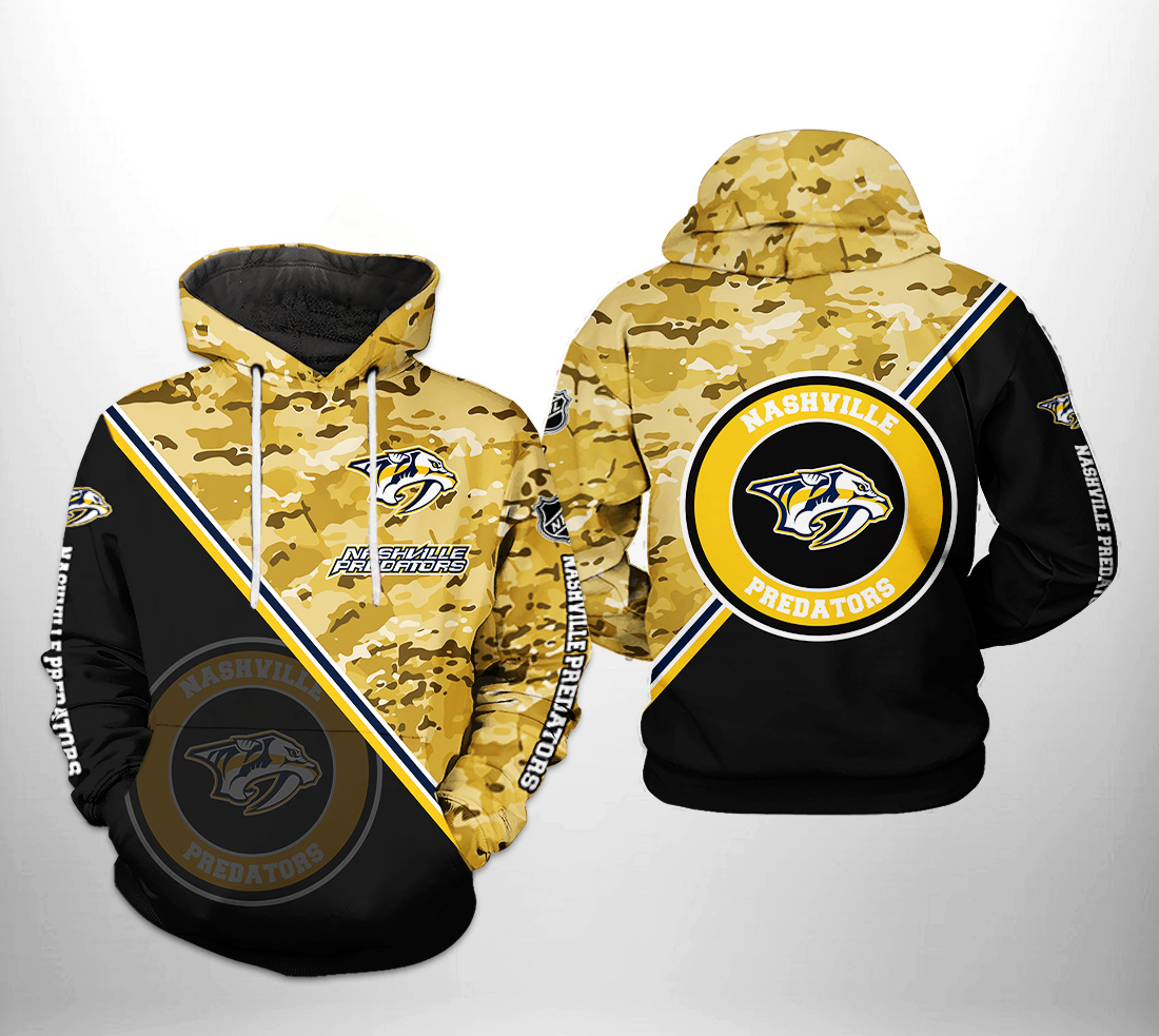 Nashville Predators NHL Camo Team 3D Printed Hoodie