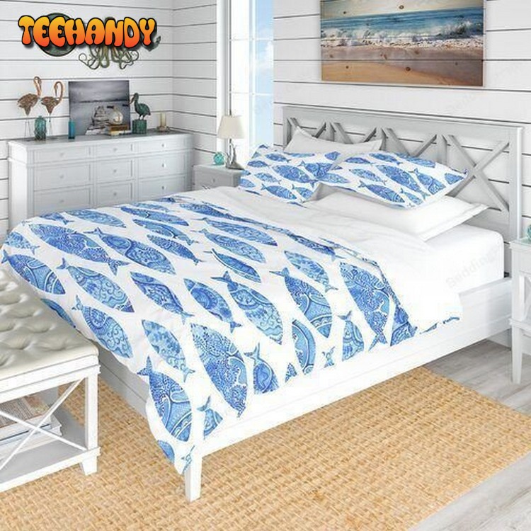 Nautical And Coastal Fish Bed Sheets Duvet Cover Bedding Sets