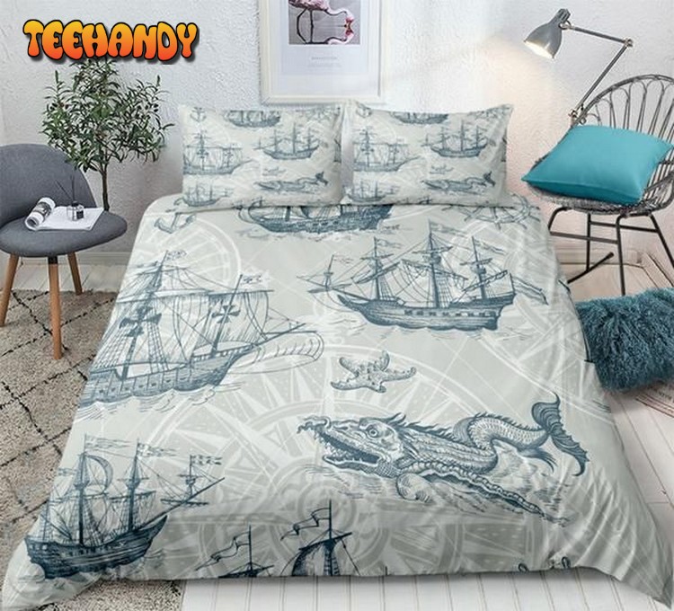 Nautical Decor Sailboat Bed Sheets Duvet Cover Bedding Sets