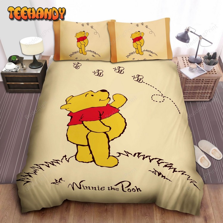 Navajowhite Color Winnie Pooh Duvet Cover Bedding Set