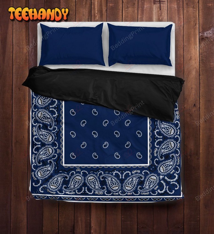 Navy Blue Bandana Bedding Set