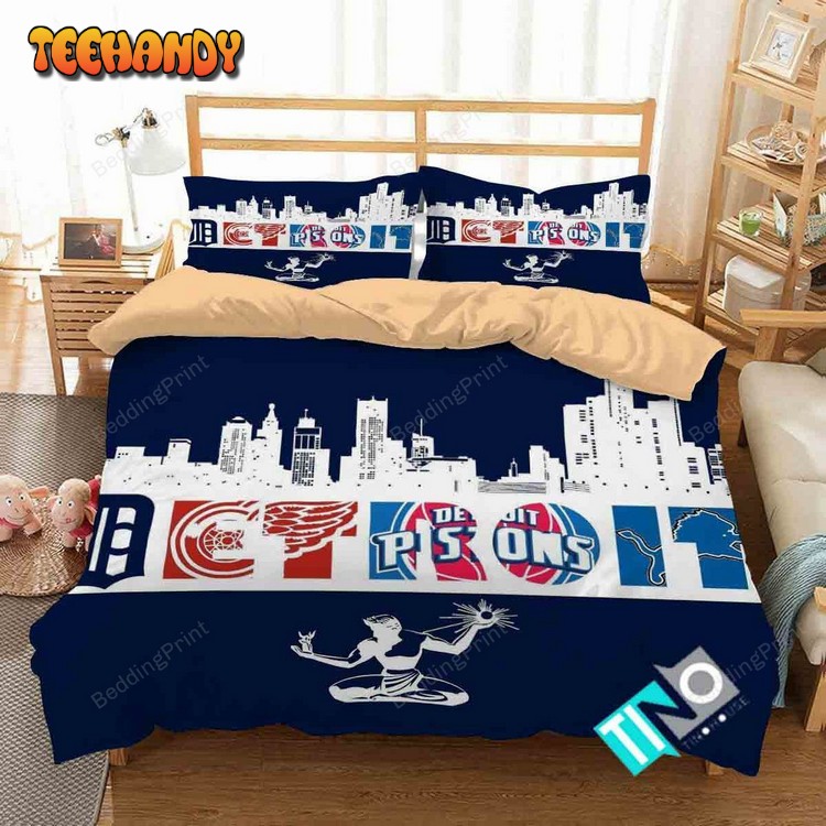 Nba Detroit Pistons 2 Logo 3d Duvet Cover Bedding Sets V