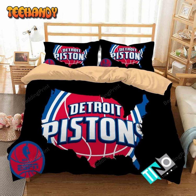 Nba Detroit Pistons 3 Logo 3d Duvet Cover Bedding Sets N