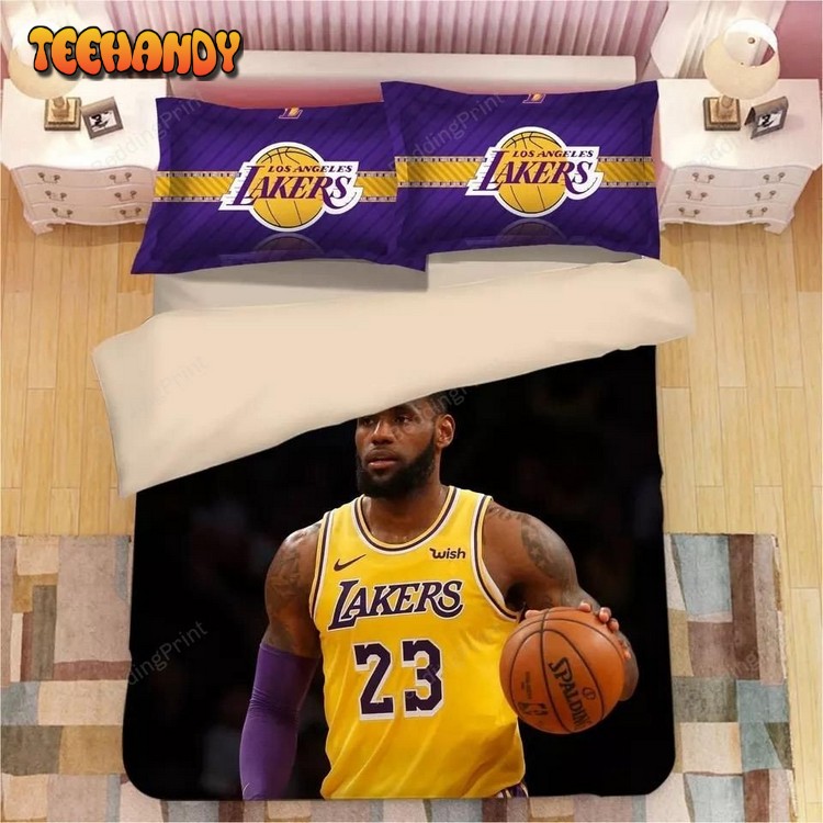 NBA Lakers Lebron James Basketball Player Duvet Cover Bedding Set